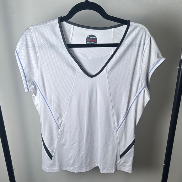 Women's White Bolle Fitted Athletic Tennis Workout Performance Shirt Size Large - Picture 1 of 6